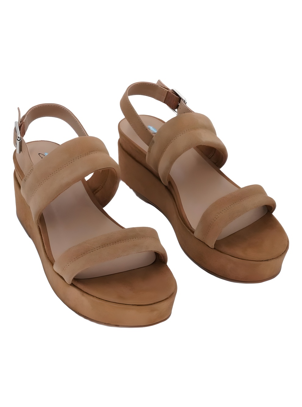 Aqua College Nuria Tan Suede Waterproof Slingback Wedge Sandals Size 10
